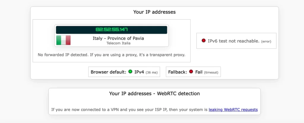 VPN Leaks Test